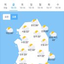 오늘의 날씨 🌞☔️☃️. 2023년 10월 13일 금요일 이미지