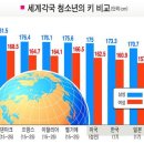 세계 주요국가 평균키 순위(남자) 이미지