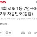 10월 9일, 로또 1등 7명 -＞ 34억씩 모두 자동번호 이미지