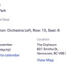 11월 10일 박재범 jaypark 밴쿠버 콘서트 티켓 양도합니다. 이미지