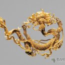 명나라 금속 공예품 황금 용 간쑤성 박물관 이미지