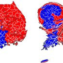 '51.6 대 48.0' 득표율 그대로 보여주는 인구비례 전국지도 이미지