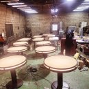 사각식당 | 인천 정육식당 원형 사각 LED 테이블 제작후기