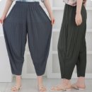 바람결 항아리 플리츠 주름 배기팬츠 이미지