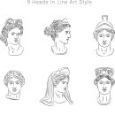 09_Marble heads in line art style 이미지