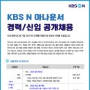 [KBS N] 아나운서 경력/신입 공개채용(~01/16) 이미지