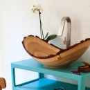 나무 세면대 Larch Wood Washbasin by Slow Wood 이미지