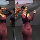 "코디가 안티?"…베리굿 조현, 민망한 '툭튀' 패션 논란 크로스 브이넥 형태의 버건디 골지 니트 롱 원피스 이미지
