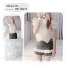 아이당클럽(idangclub) leaf blouse 후기 l 프릴 화이트 블라우스 추천