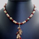 Carnelian, Swarovski pearls, Gold-filled beads, Bali-style accents, Magnetic clasp.bmp 이미지