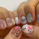 윙크 부산서면점 | 서면 전포 네일샵 : 네일드브와 : 핫한 가로 키티네일 산리오 (유지력/애견동반)