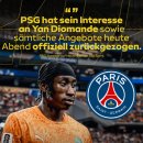 [스카이 스포츠] PSG, 얀 디오망데 영입 공식 철회 입장 발표 이미지