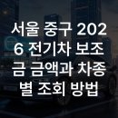 서울 중구 2026 전기차 보조금 금액과 차종별 조회 방법 이미지