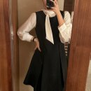 라인A여자경로당 | 플레어 뷔스티에 레이어드 A라인 블랙 연말 모임룩 여자 결혼식 하객룩 봄 하객 원피스 후기