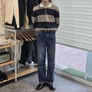 가을 스트라이프티 더니트컴퍼니 니트럭비티셔츠 코디추천.