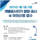 21.1월 기준 개별 공시지가 결정.공시및이의신청 접수 이미지