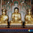 진주 청곡사 목조석가여래삼존좌상 이미지