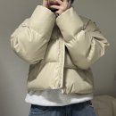 가성비 좋은 한소희 숏패딩 지오다노 에코 레더 디테쳐블 패딩 푸파 크림 후기