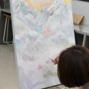 동래중앙늘푸른대학 | [서울 성인미술] 아크릴 풍경화 그림 수업, 구름 가득한 설산 그리기