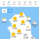 5월 12일 목요일 날씨 이미지