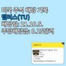 텔러스(TU)배당후기(배당일21년10월5일/주당배당금0.25달러)