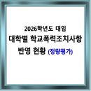 2026학년도 대입 / 대학별 학교폭력조치사항 반영 현황 (정량평가) 이미지