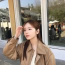 카라센스 | 미쏘 MIXXO 스탠카라 블루종 베이지 후기, 봄 아우터 코디 추천