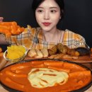 SUB)신전 신메뉴 로제떡볶이 먹방! 김말이 오징어튀김 치즈김밥 어묵튀김 잡채말이까지 리얼사운드 이미지