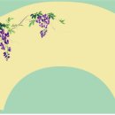 동양화 - 등나무꽃, 부채 밑그림, 전통부채 이미지