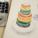 수채화 케이크 이미지