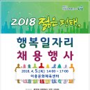 2018년 4월 5일(목) 14:00 ~ 17:00, 이충문화체육센터(체육관)에서 행복 일자리 채용행사 개최 이미지