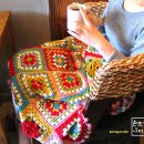 입체꽃 코바늘 블랭킷/캠핑담요/사각모티브뜨기/손뜨개무릎담요만들기/예쁜 블랭킷뜨개질배우기/대전뜨개질 이미지