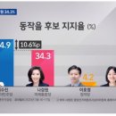 서울 동작구을 여론조사 | '판사 대 판사' 이수진과 나경원, 44.9% VS 34.3% (한국갤럽) 이미지