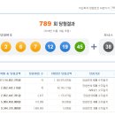 나눔로또 789회 당첨번호 및 당첨금액... 이미지
