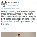 공식계정으로 조앤 롤링 조롱하는 더바디샵 (The Body Shop) 이미지