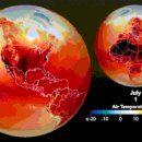 나사가 공개한 펄펄 끓는 지구 온도 사진..서반구 전체가 빨간 색이네 이미지