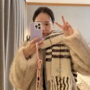 런던크리닝 | 버버리 목도리 코디 체크 알파카 울 블렌드 부클레 스카프 런던 구매후기 착샷