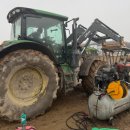 존디어 6145R 트랙터 타이어 출장 교체 작업 - 480/70R28 아쎈소래디얼타이어!!