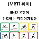 ENTJ 유형이 선호하는 취미여가활동 이미지