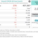 [ 하와이 코로나19 '주간' 방역상황 :: 2023년 11월 15일 발표 ] 신규.누적확진 / 평균 확진자.확진률 /사망자수.. 이미지