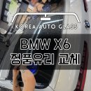 고양이가 떨어져 자동차 뒷유리 파손된 BMW X6 유리교체 수리 이미지