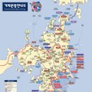 거제도 관광지도와 바람의 언덕 이미지