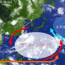 일본 남해상에 몬순자이아(monsoon gyre) 발생인가 홋카이도에 미치는 영향은 이미지