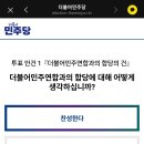 더불어민주연합과의 합당, 어디에 투표하셨나요? 이미지