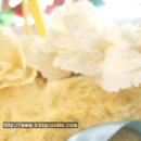 옐로 카네이션 생화케익 꽃케익 이미지
