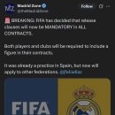 호펠디) FIFA, 선수 계약시 해지조항 삽입 필수로 하기로 결정 이미지