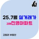 진영 이진캐스빌 정문 앞 횡단보도 | 진영읍 아파트】 2025년 7월 주요 아파트 매매 실거래가 현황 (그래프 분석)