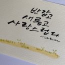 수채캘리그라피 오전반 이미지