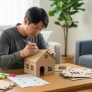 나 혼자 산다 즐거운 집콕 정리 | 다이소 조립식 종이집 후기, 5천원으로 아이와 꿀잼 집콕놀이!