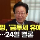 이재명, '금투세 유예'로 가닥...24일 결론 TV조선 이미지